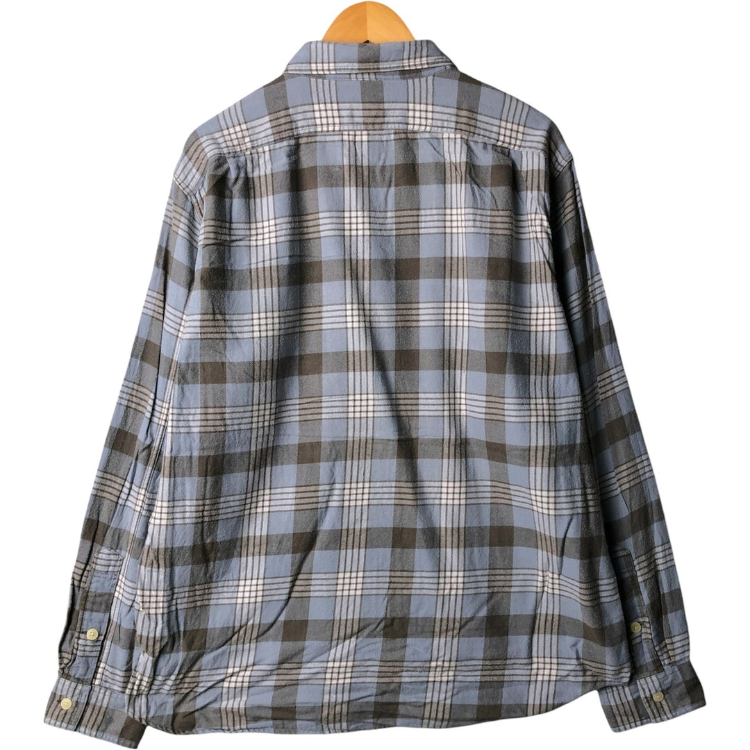 J.Crew Men's Lightflannel Check Long Sleeve Shirt, Size XL cotton Charcoal Vintage Second Hand