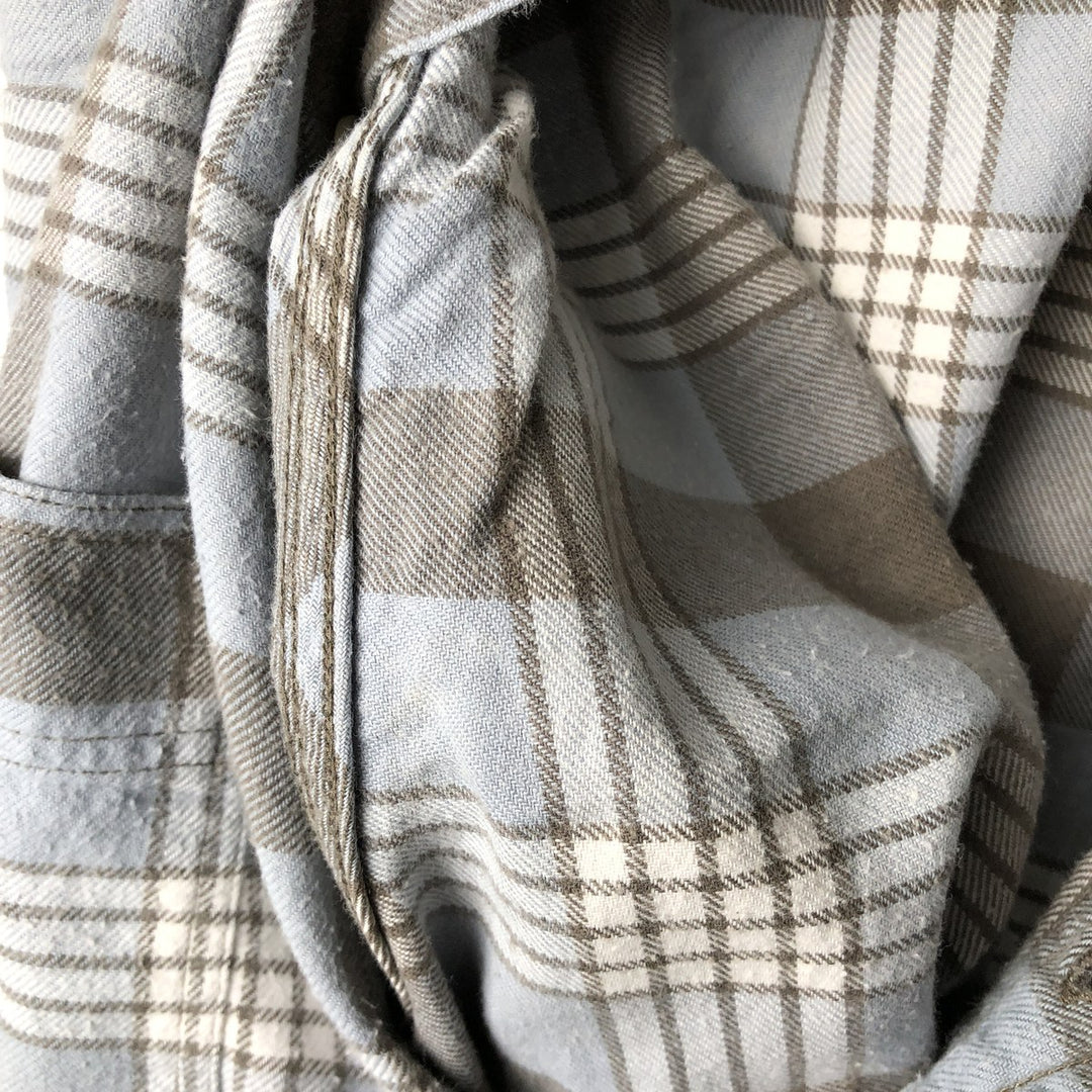 J.Crew Men's Lightflannel Check Long Sleeve Shirt, Size XL cotton Charcoal Vintage Second Hand