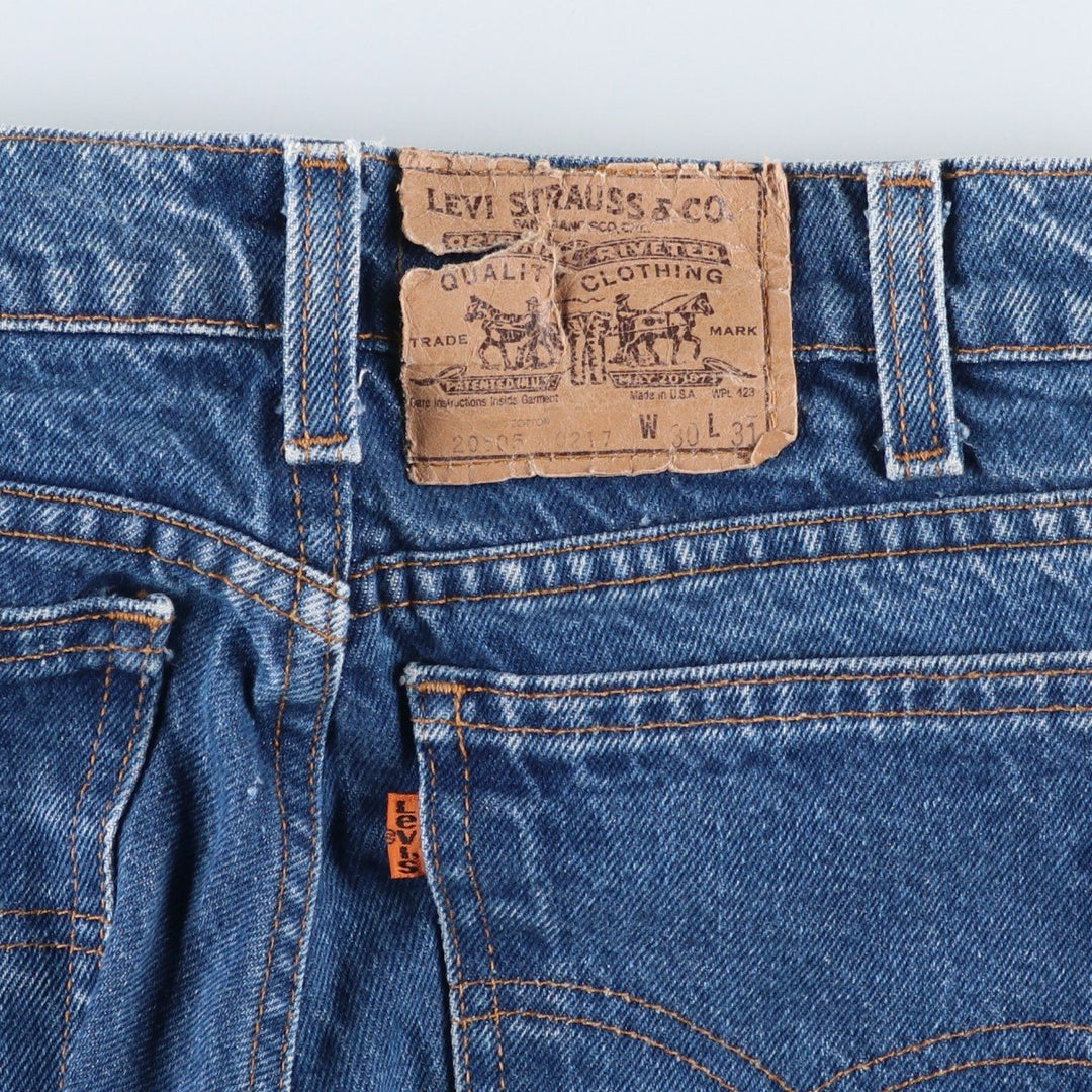 Levi's 20505-0217 Orange Tab Tapered Denim Pants, Made in USA, Men's, Size W29, Vintage cotton blue type Vintage Second Hand