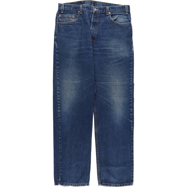 90s-00'S Levi's 512-1201-49325-8 Regular Fit Straight Leg Tapered Denim Pants, Made in USA, Men's Size 36 cotton navy blue type Vintage Second Hand