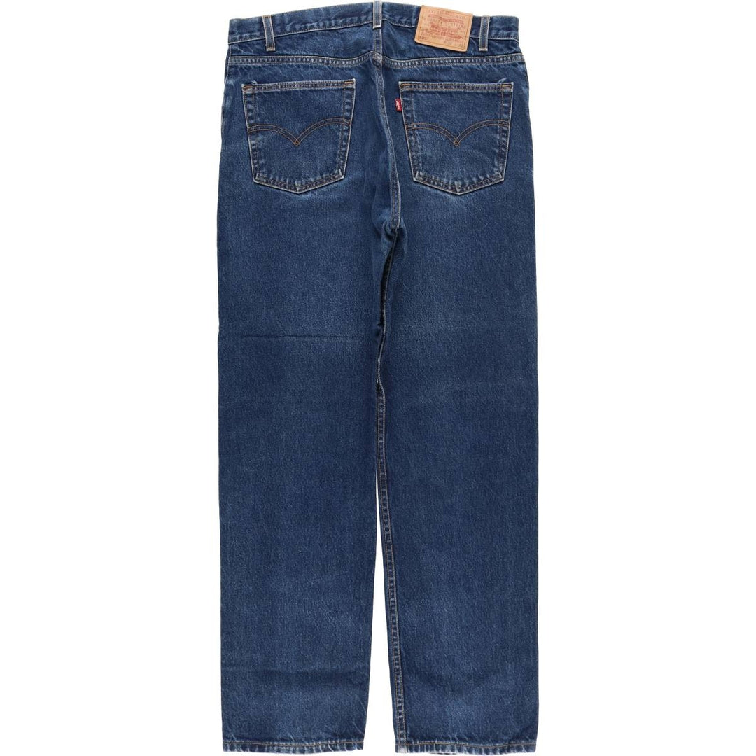 90s-00'S Levi's 512-1201-49325-8 Regular Fit Straight Leg Tapered Denim Pants, Made in USA, Men's Size 36 cotton navy blue type Vintage Second Hand
