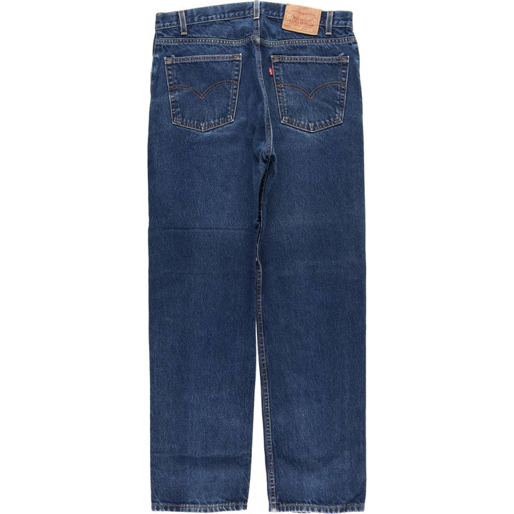 90s-00'S Levi's 512-1201-49325-8 Regular Fit Straight Leg Tapered Denim Pants, Made in USA, Men's Size 36 cotton navy blue type Vintage Second Hand