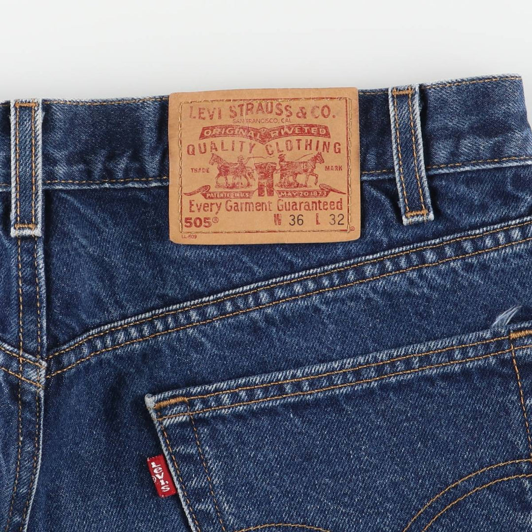 90s-00'S Levi's 512-1201-49325-8 Regular Fit Straight Leg Tapered Denim Pants, Made in USA, Men's Size 36 cotton navy blue type Vintage Second Hand