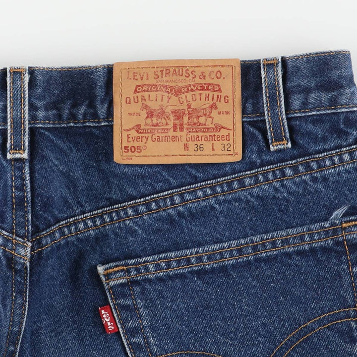 90s-00'S Levi's 512-1201-49325-8 Regular Fit Straight Leg Tapered Denim Pants, Made in USA, Men's Size 36 cotton navy blue type Vintage Second Hand