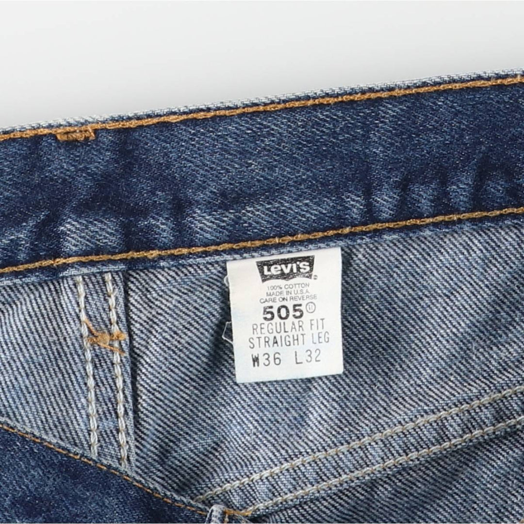 90s-00'S Levi's 512-1201-49325-8 Regular Fit Straight Leg Tapered Denim Pants, Made in USA, Men's Size 36 cotton navy blue type Vintage Second Hand