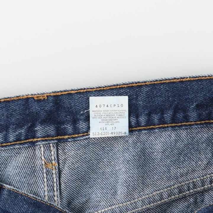 90s-00'S Levi's 512-1201-49325-8 Regular Fit Straight Leg Tapered Denim Pants, Made in USA, Men's Size 36 cotton navy blue type Vintage Second Hand