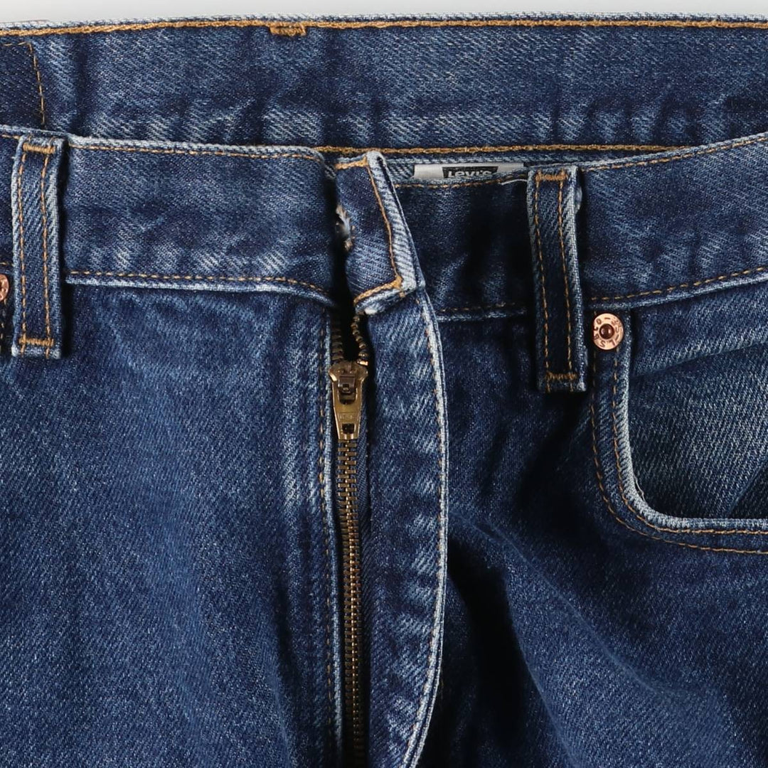 90s-00'S Levi's 512-1201-49325-8 Regular Fit Straight Leg Tapered Denim Pants, Made in USA, Men's Size 36 cotton navy blue type Vintage Second Hand