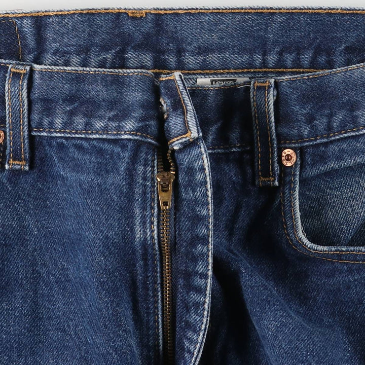 90s-00'S Levi's 512-1201-49325-8 Regular Fit Straight Leg Tapered Denim Pants, Made in USA, Men's Size 36 cotton navy blue type Vintage Second Hand