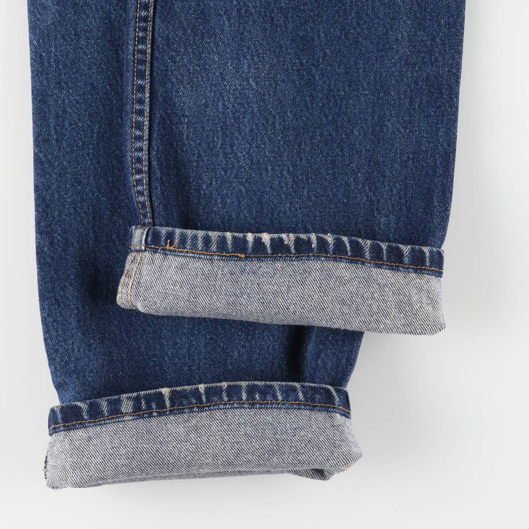 90s-00'S Levi's 512-1201-49325-8 Regular Fit Straight Leg Tapered Denim Pants, Made in USA, Men's Size 36 cotton navy blue type Vintage Second Hand