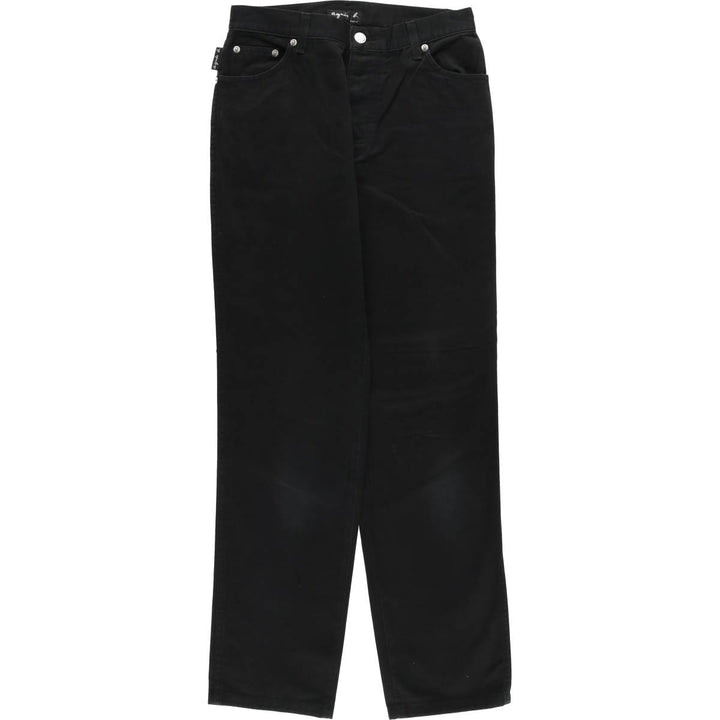 Agnes b. black denim tapered denim pants, made in France, women's size L (w28). cotton black type Vintage Second Hand