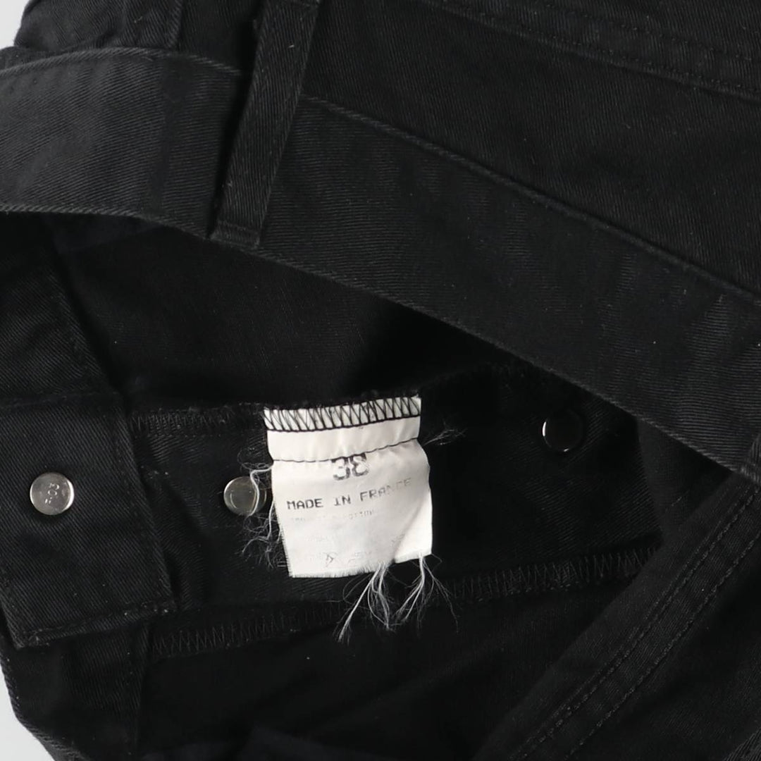 Agnes b. black denim tapered denim pants, made in France, women's size L (w28). cotton black type Vintage Second Hand
