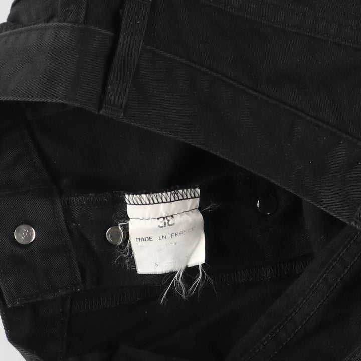 Agnes b. black denim tapered denim pants, made in France, women's size L (w28). cotton black type Vintage Second Hand