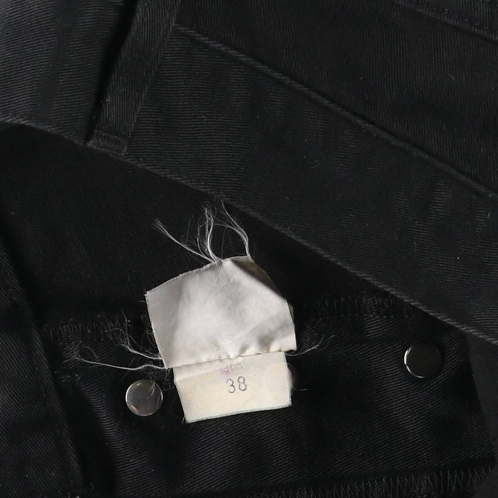Agnes b. black denim tapered denim pants, made in France, women's size L (w28). cotton black type Vintage Second Hand