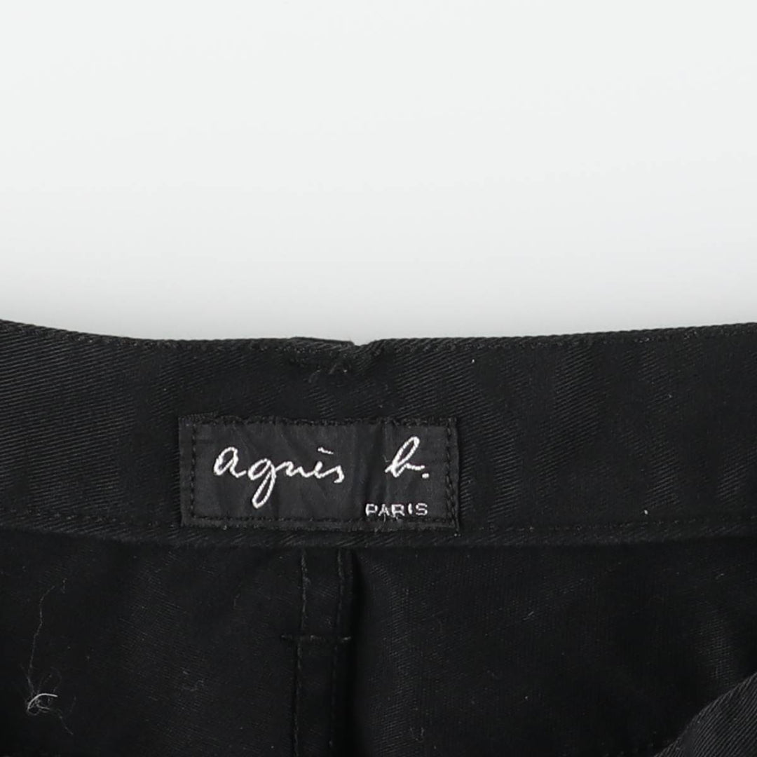 Agnes b. black denim tapered denim pants, made in France, women's size L (w28). cotton black type Vintage Second Hand