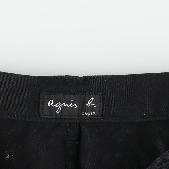 Agnes b. black denim tapered denim pants, made in France, women's size L (w28). cotton black type Vintage Second Hand