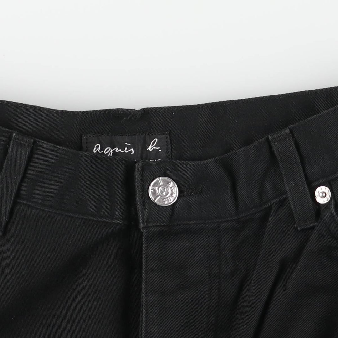 Agnes b. black denim tapered denim pants, made in France, women's size L (w28). cotton black type Vintage Second Hand