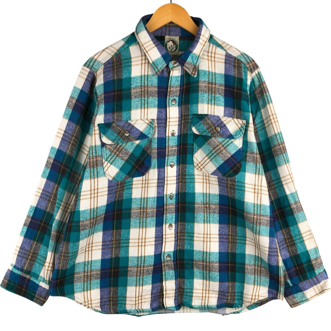 Vintage 1980'S Appalachian Trail long-sleeved heavy flannel check shirt, made in the USA, men's size XL cotton blue type Vintage Second Hand