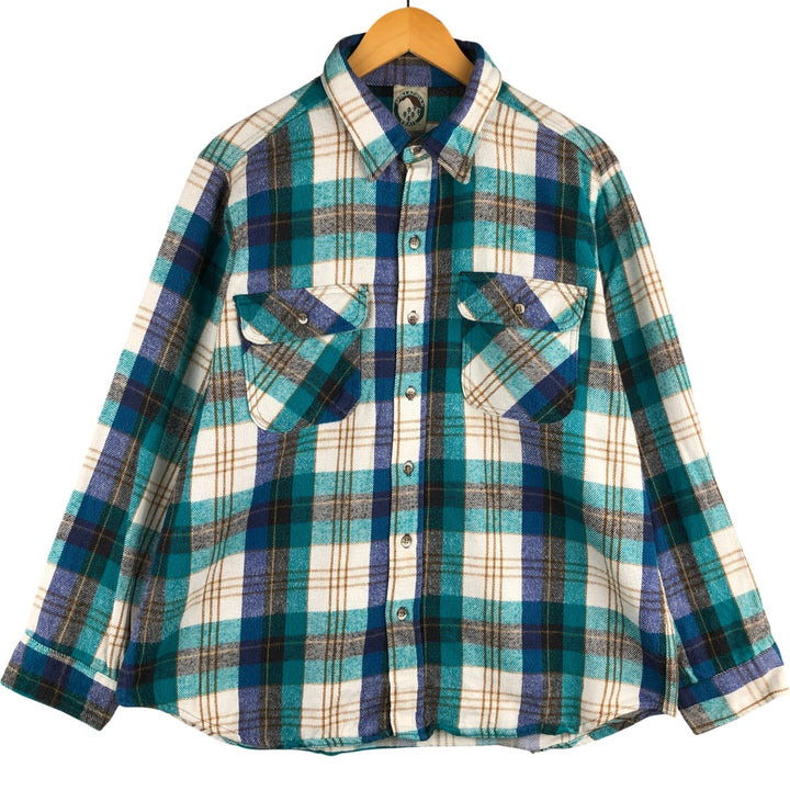 Vintage 1980'S Appalachian Trail long-sleeved heavy flannel check shirt, made in the USA, men's size XL cotton blue type Vintage Second Hand