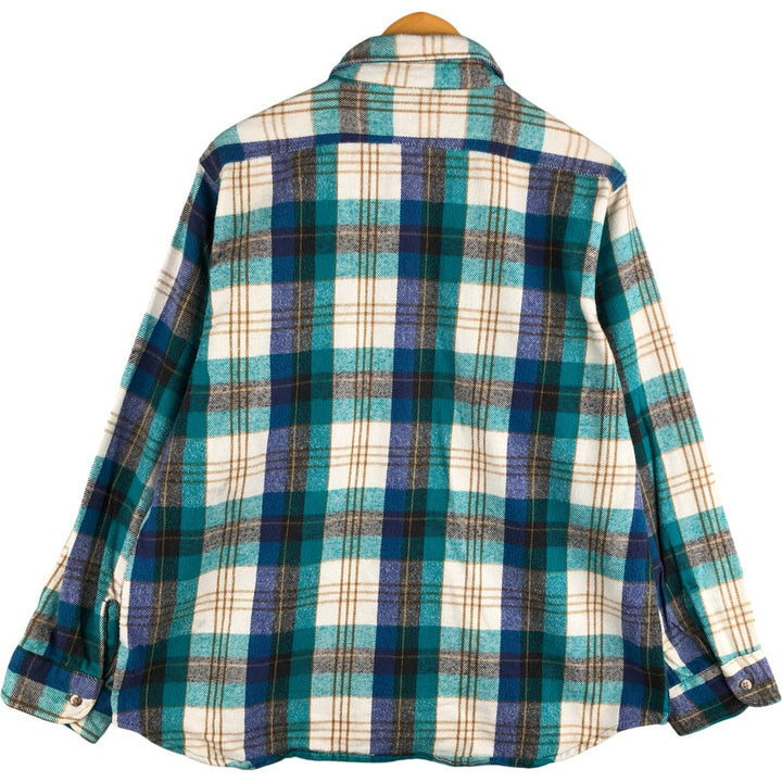 Vintage 1980'S Appalachian Trail long-sleeved heavy flannel check shirt, made in the USA, men's size XL cotton blue type Vintage Second Hand