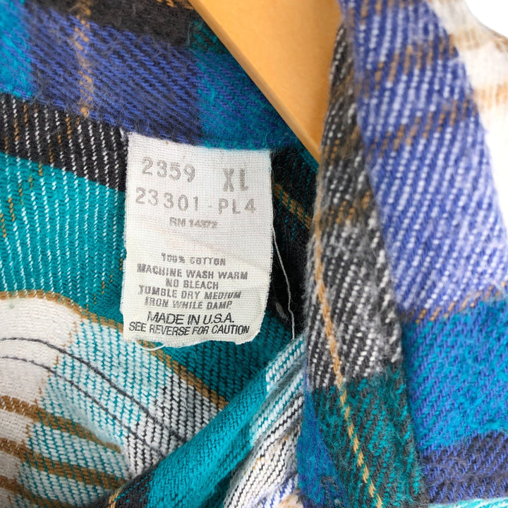 Vintage 1980'S Appalachian Trail long-sleeved heavy flannel check shirt, made in the USA, men's size XL cotton blue type Vintage Second Hand
