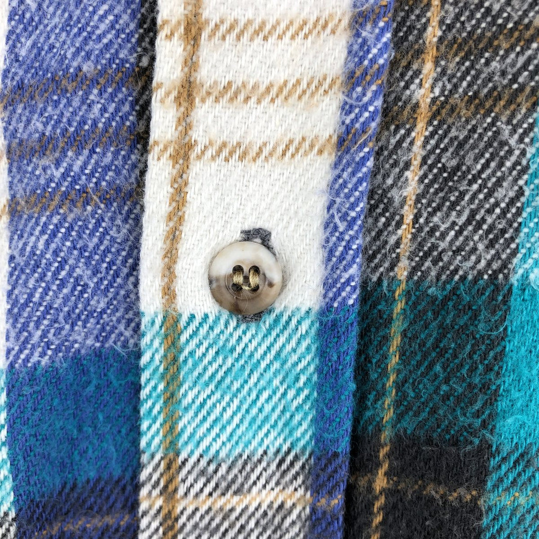 Vintage 1980'S Appalachian Trail long-sleeved heavy flannel check shirt, made in the USA, men's size XL cotton blue type Vintage Second Hand