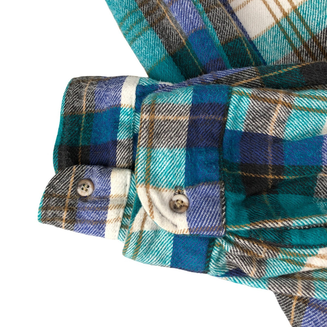 Vintage 1980'S Appalachian Trail long-sleeved heavy flannel check shirt, made in the USA, men's size XL cotton blue type Vintage Second Hand