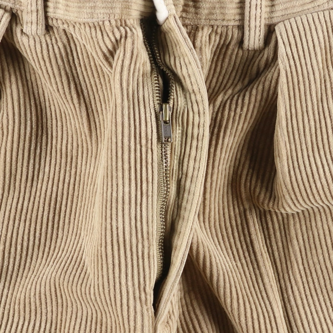 Ralph Lauren POLO by Ralph Lauren Two-pleat Wide-ribbed Corduroy Pants, Men's, Size W33 cotton beige type brown Vintage Second Hand
