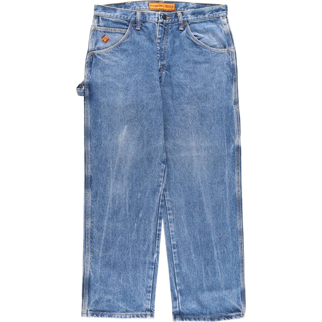 Wrangler RIGGS WORKWEAR Denim Painter Pants Men's W34 equivalent cotton blue type Vintage Second Hand