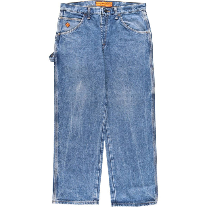 Wrangler RIGGS WORKWEAR Denim Painter Pants Men's W34 equivalent cotton blue type Vintage Second Hand