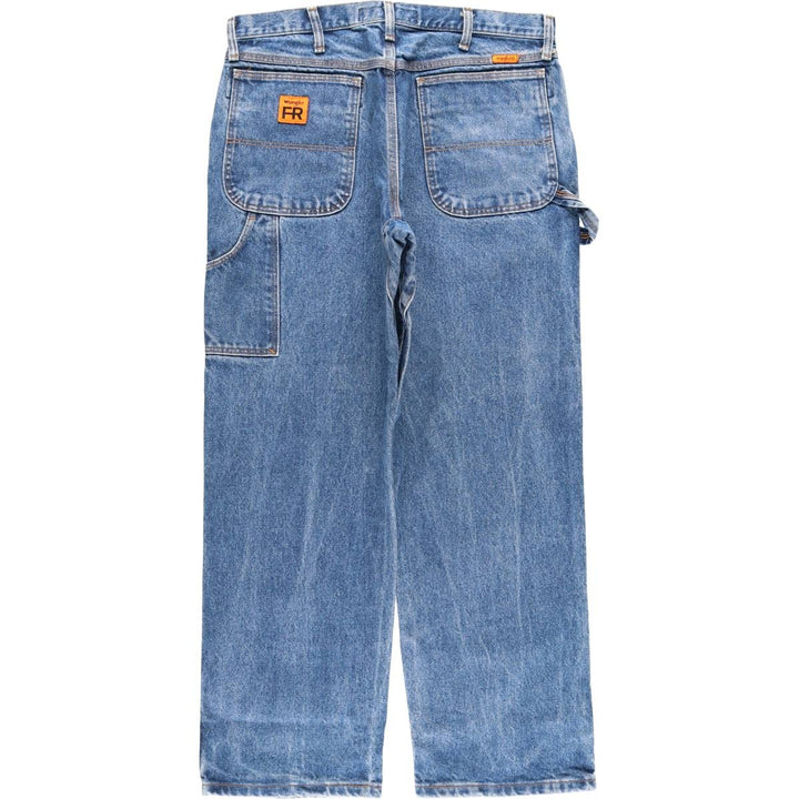 Wrangler RIGGS WORKWEAR Denim Painter Pants Men's W34 equivalent cotton blue type Vintage Second Hand