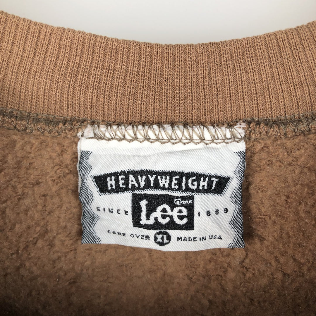 Vintage 90'S Lee Heavyweight Blank Sweatshirt, Made in USA, Men's Size XL cotton brown type Vintage Second Hand