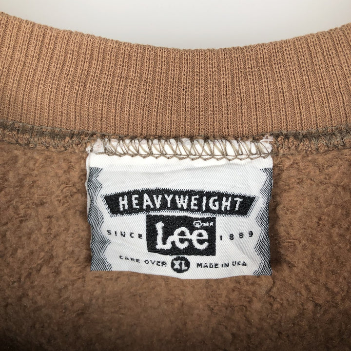 Vintage 90'S Lee Heavyweight Blank Sweatshirt, Made in USA, Men's Size XL cotton brown type Vintage Second Hand