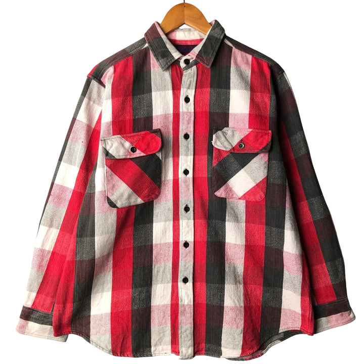 Vintage 90'S Dakota long-sleeved flannel check shirt, size L, men's cotton red type Vintage Second Hand