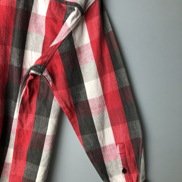 Vintage 90'S Dakota long-sleeved flannel check shirt, size L, men's cotton red type Vintage Second Hand