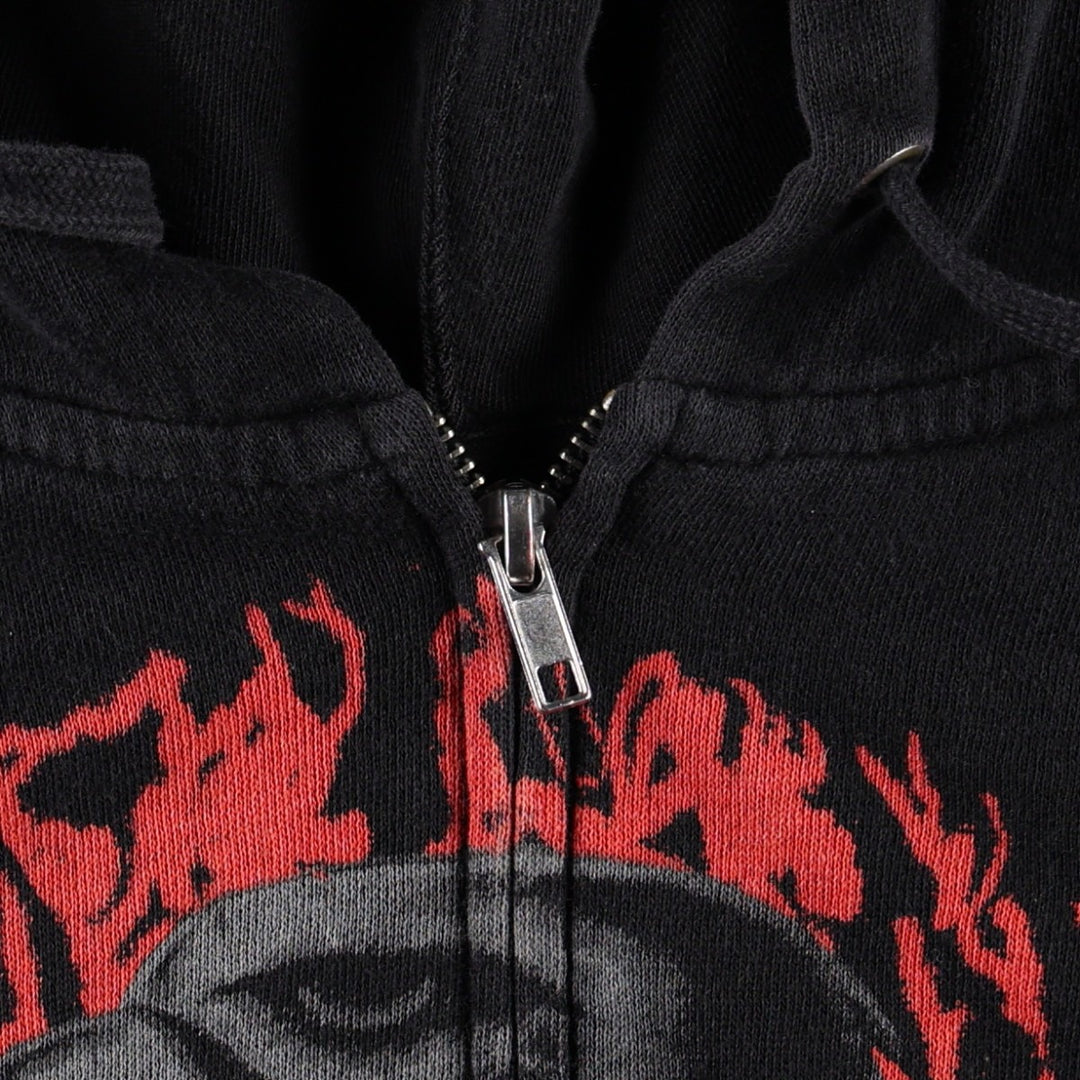 SLAYER Large Print Band Sweat Full-Zip Hoodie (Women's Size S) cotton black type Vintage Second Hand