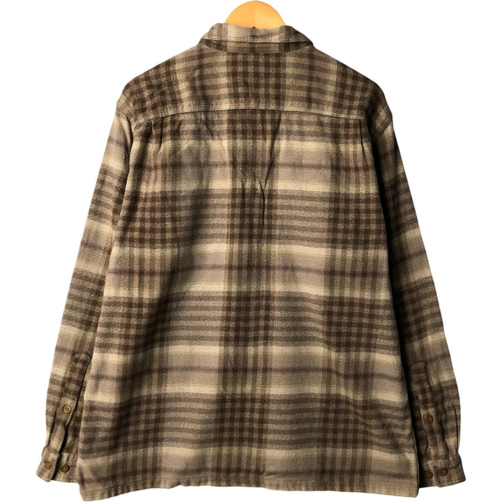 Patagonia Organic Cotton 53947FA15 Long Sleeve Flannel Check Box Shirt, Men's Size L Organic cotton brown type Vintage Second Hand