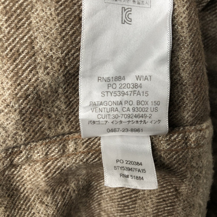 Patagonia Organic Cotton 53947FA15 Long Sleeve Flannel Check Box Shirt, Men's Size L Organic cotton brown type Vintage Second Hand