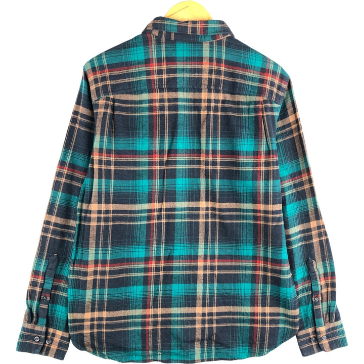 The North Face Men's Medium Long Sleeve Flannel Check Shirt Organic cotton green type Vintage Second Hand