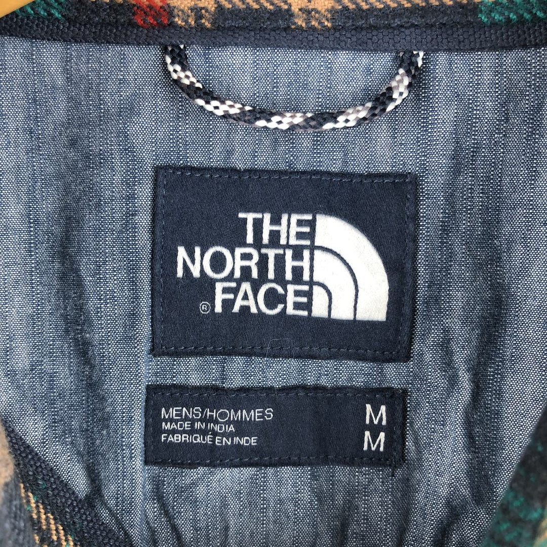 The North Face Men's Medium Long Sleeve Flannel Check Shirt Organic cotton green type Vintage Second Hand