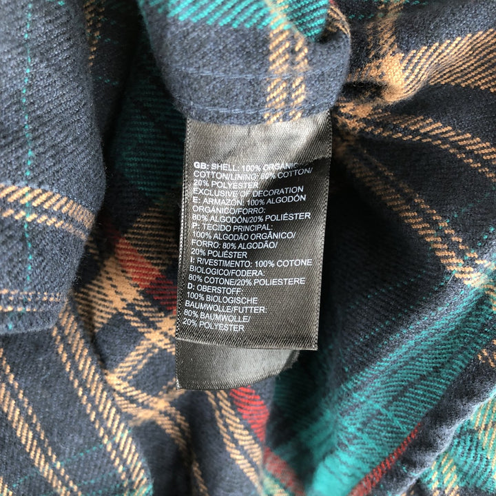 The North Face Men's Medium Long Sleeve Flannel Check Shirt Organic cotton green type Vintage Second Hand