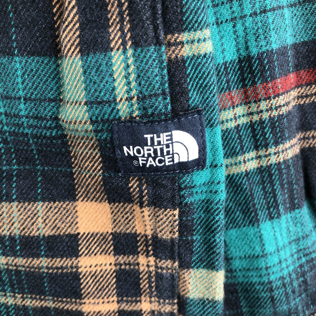The North Face Men's Medium Long Sleeve Flannel Check Shirt Organic cotton green type Vintage Second Hand