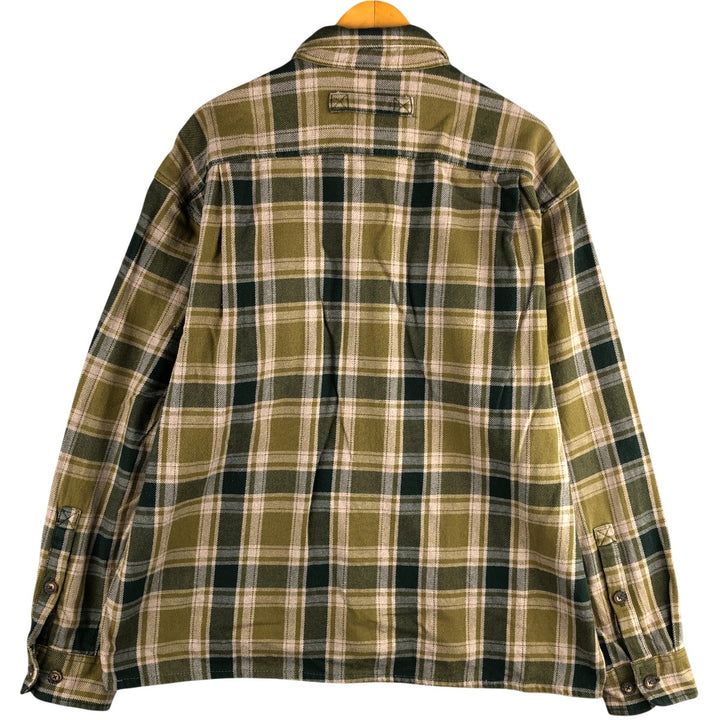 Duluth Trading Co. Long Sleeve Flannel Check Shirt, Men's Size L cotton Green type dark green Vintage Second Hand