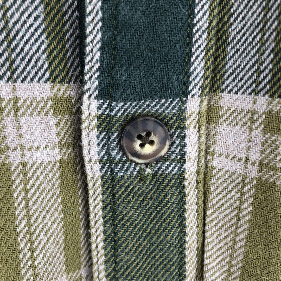 Duluth Trading Co. Long Sleeve Flannel Check Shirt, Men's Size L cotton Green type dark green Vintage Second Hand