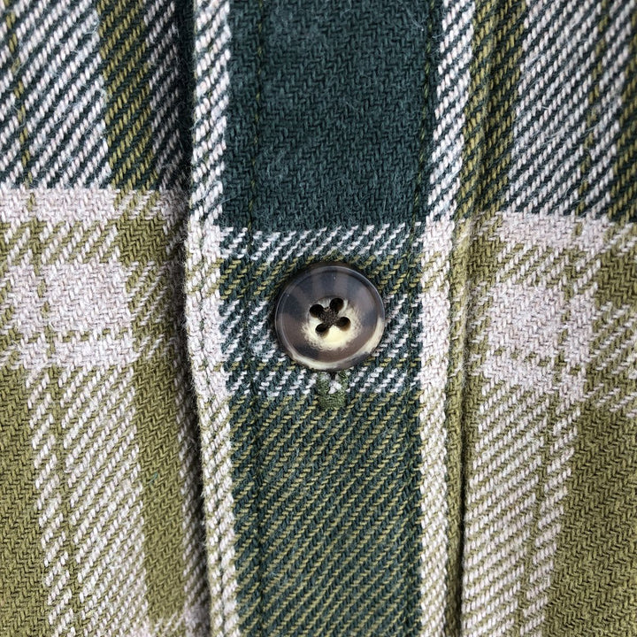 Duluth Trading Co. Long Sleeve Flannel Check Shirt, Men's Size L cotton Green type dark green Vintage Second Hand