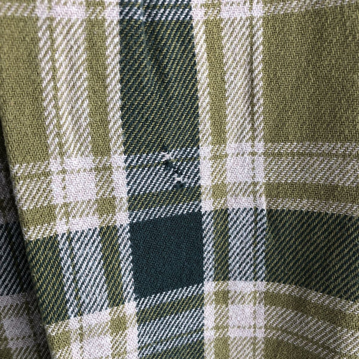 Duluth Trading Co. Long Sleeve Flannel Check Shirt, Men's Size L cotton Green type dark green Vintage Second Hand