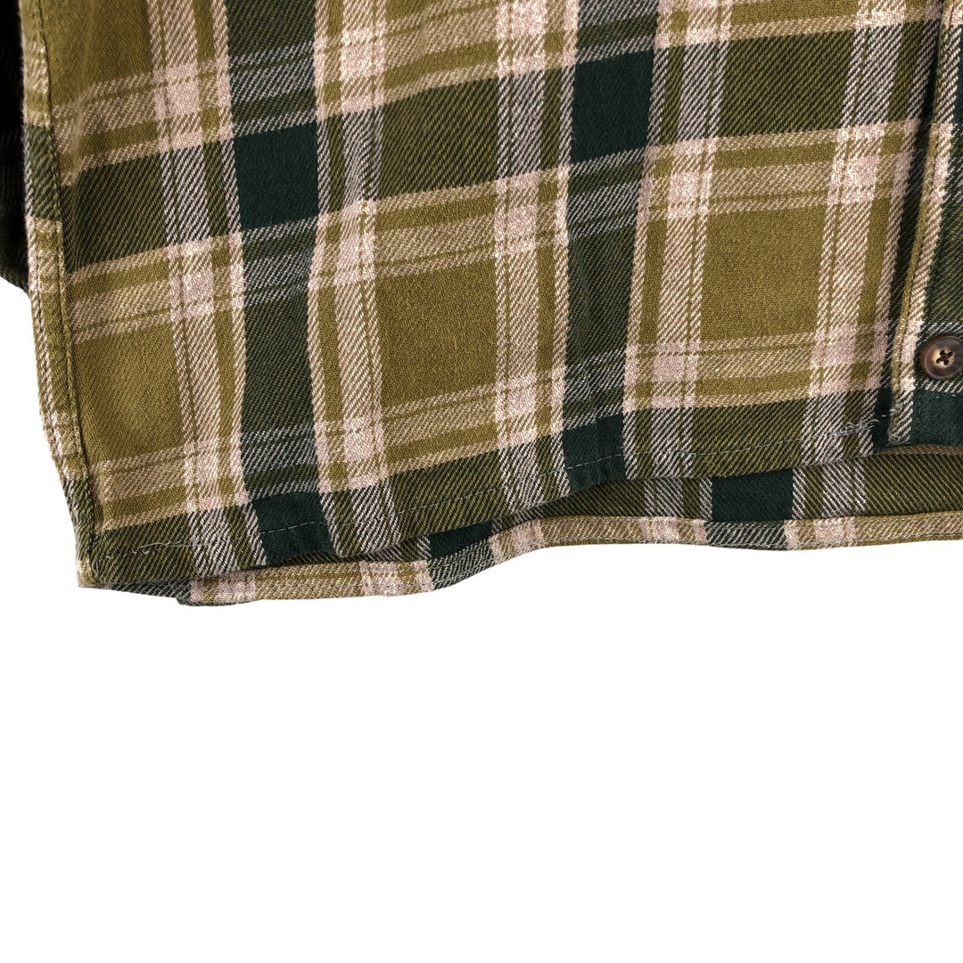 Duluth Trading Co. Long Sleeve Flannel Check Shirt, Men's Size L cotton Green type dark green Vintage Second Hand