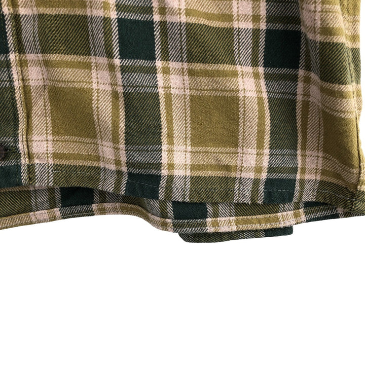 Duluth Trading Co. Long Sleeve Flannel Check Shirt, Men's Size L cotton Green type dark green Vintage Second Hand