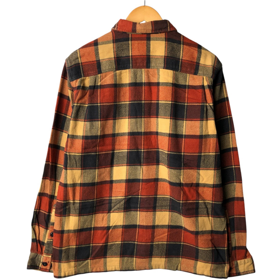 Patagonia Organic Cotton 53947FA20 Long Sleeve Flannel Check Box Shirt, Men's Size Medium Organic cotton orange type Vintage Second Hand