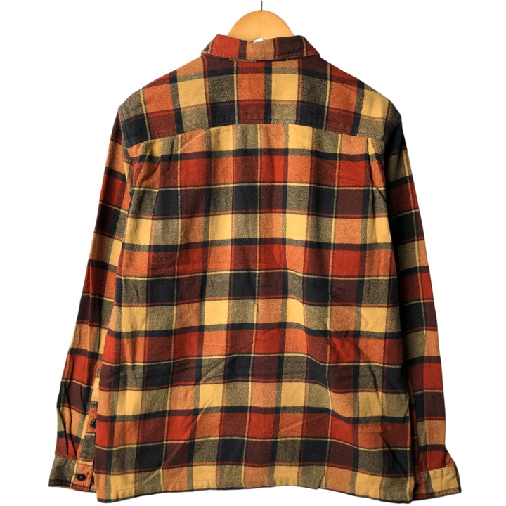 Patagonia Organic Cotton 53947FA20 Long Sleeve Flannel Check Box Shirt, Men's Size Medium Organic cotton orange type Vintage Second Hand