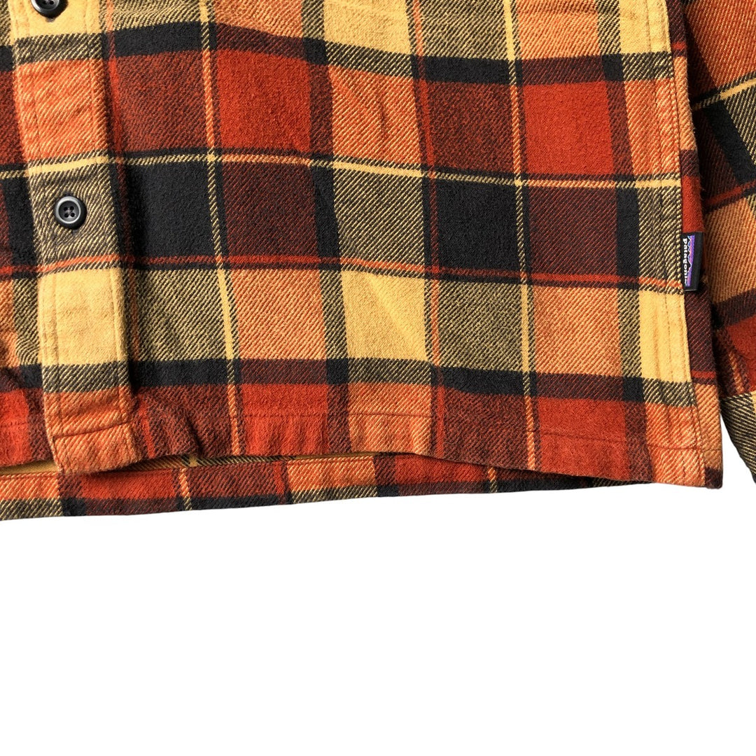 Patagonia Organic Cotton 53947FA20 Long Sleeve Flannel Check Box Shirt, Men's Size Medium Organic cotton orange type Vintage Second Hand